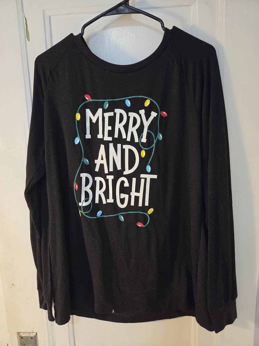 Merry and Bright Black Kids Holiday Long-Sleeve Tee